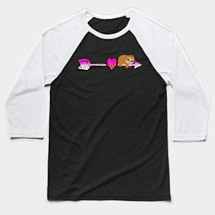 Valentine Cupid Sloth Funny Baseball T-Shirt